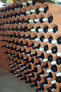 Wine is kept cool by clay tiles