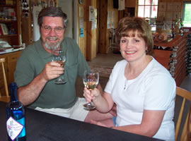 Tommy and Shirley Mabe enjoying some Peden White